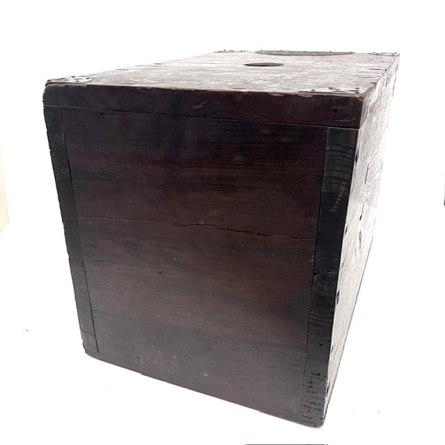 Antique Japanese Coin box from side