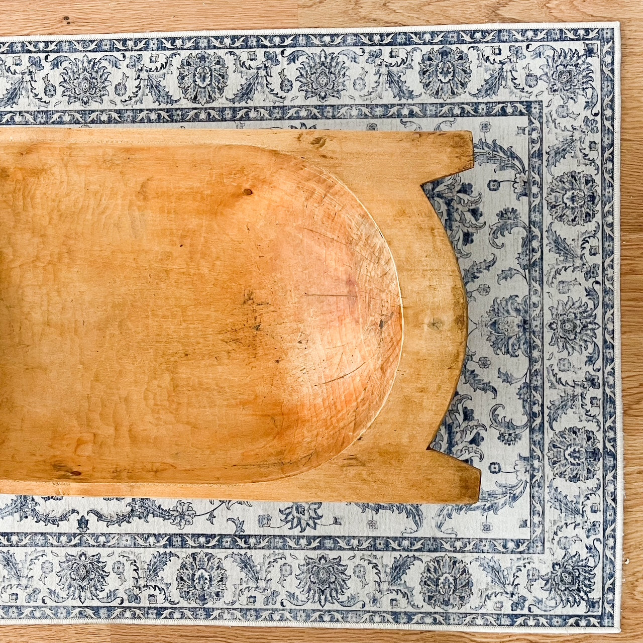 Large oval timber bowl