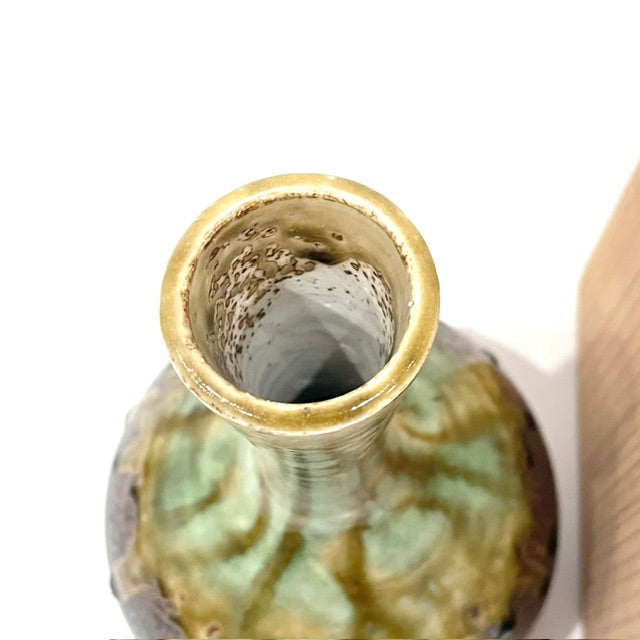 Sansai Shigaraki pottery vase from top