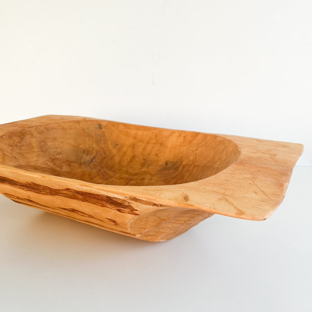 Farmhouse wooden dough bowl