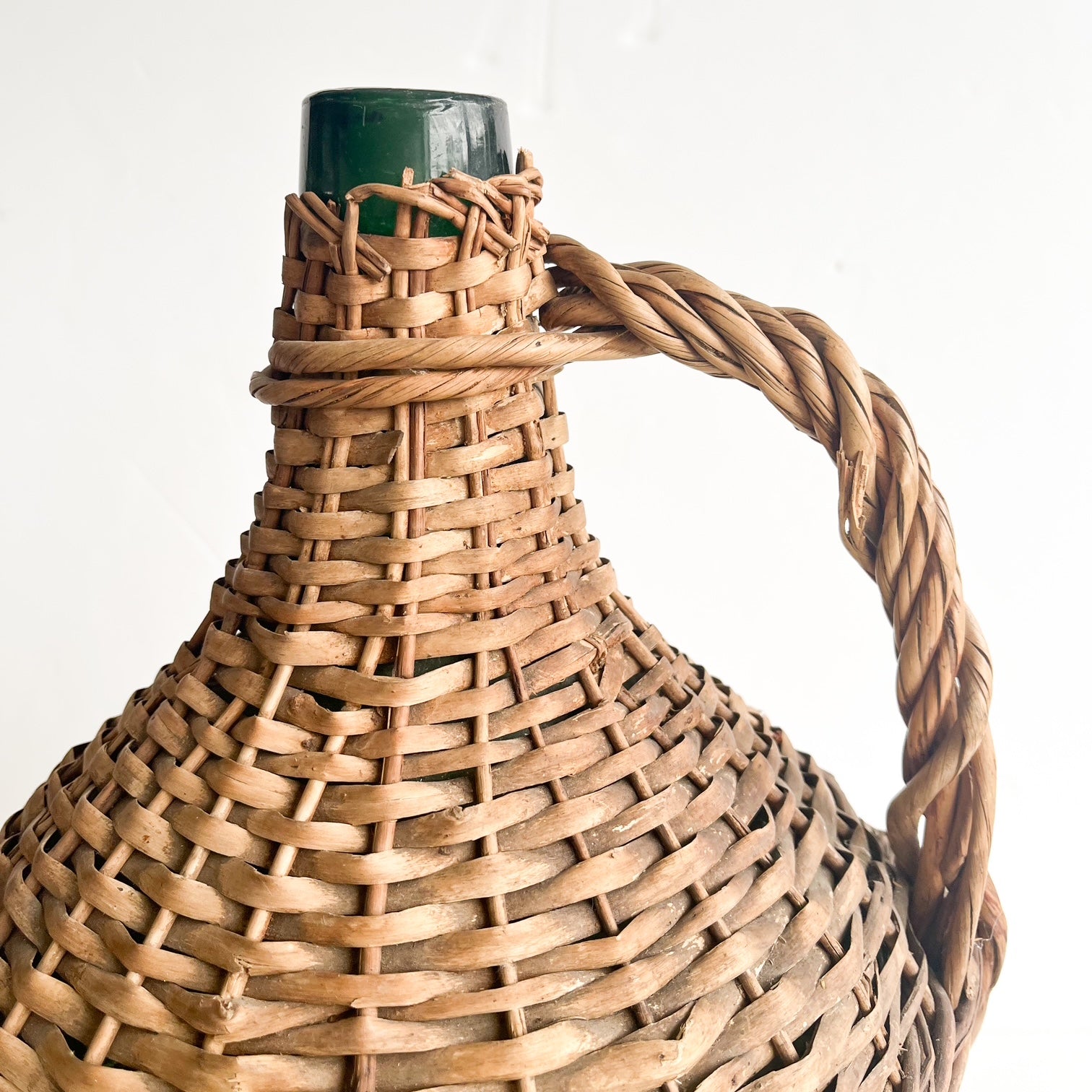 handwoven wicker demijohn