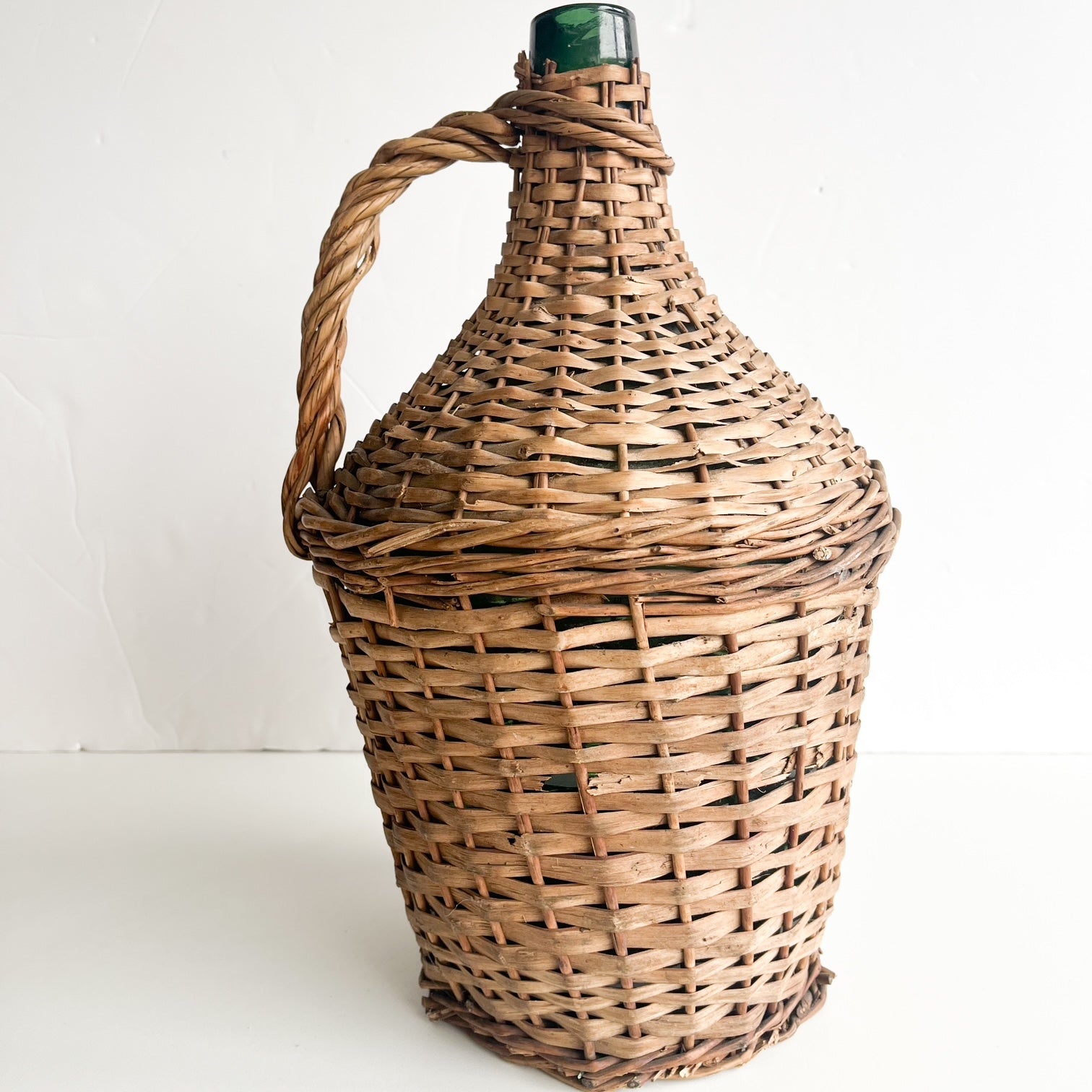large wicker demijohn glass