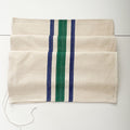 Hungarian Grain Sack Fabric with Blue and Green Stripes