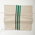 vintage grain sack with green stripes