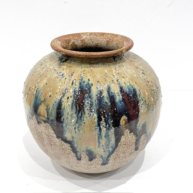 Vintage Kiyomizu-yaki vase by Kyoto potter Shimizu Rokubei VI