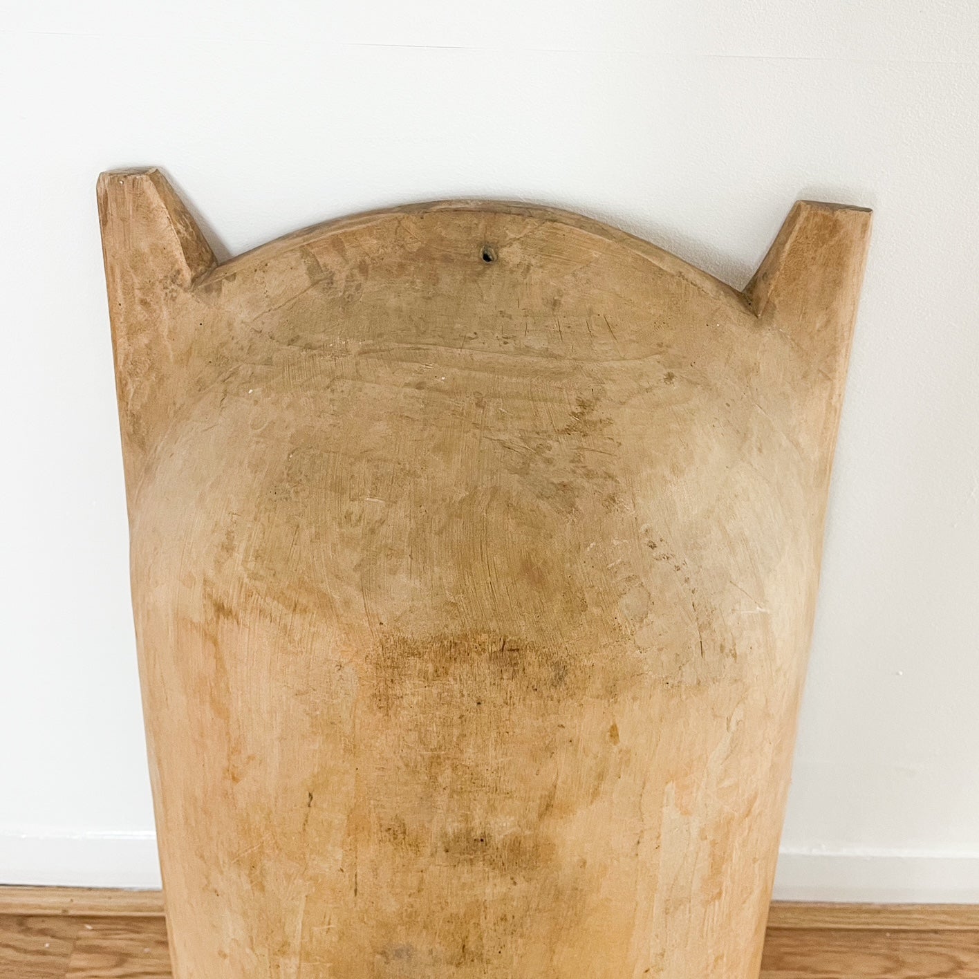hand-carved wooden dough bowl