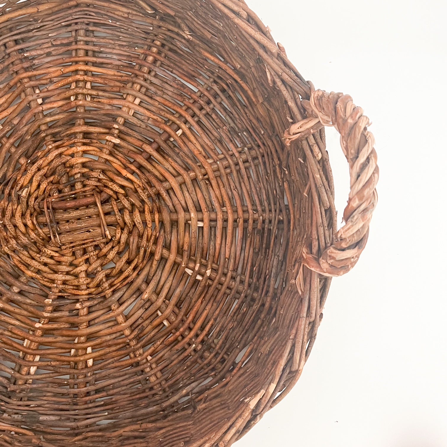 handmade basket tray with handles